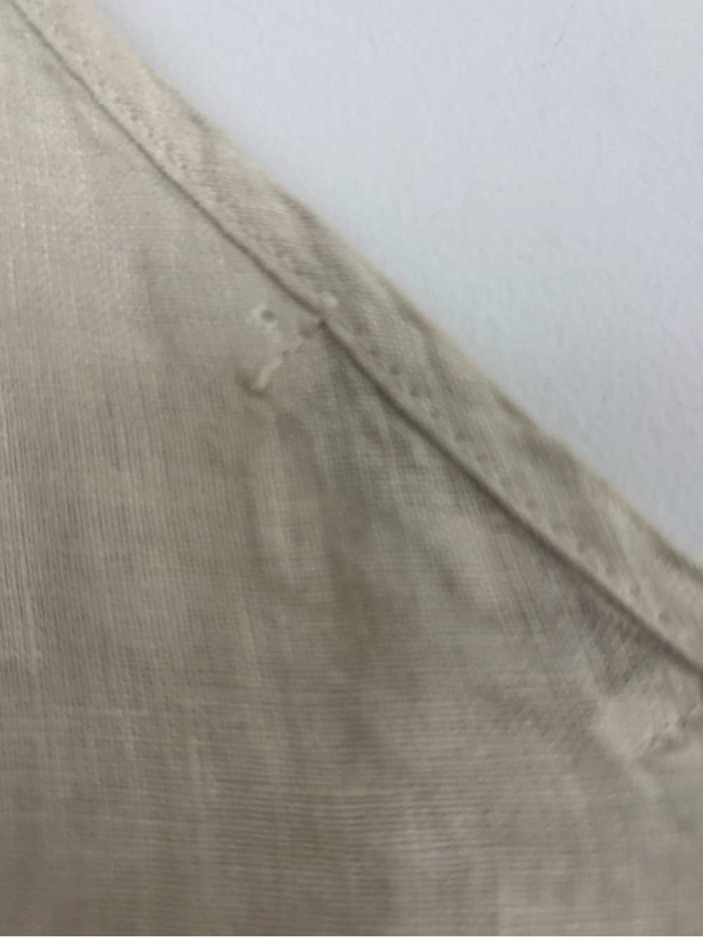 NWT Midi Linen Italian Eyelet Hem Dress - Neutral Beige with hint of green - Picture 6 of 8